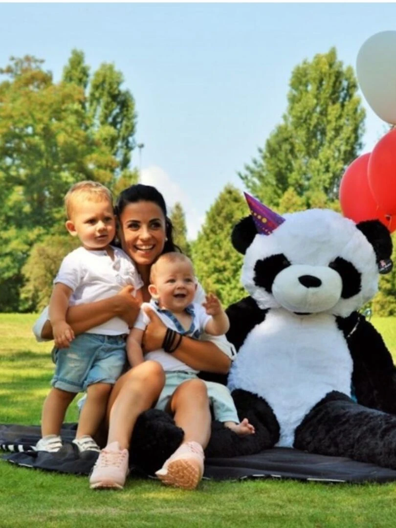 Peluche Panda Géant 130 cm   Doux et Moelleux   Câlins Réconfortants   Bananair   Blanc Noir