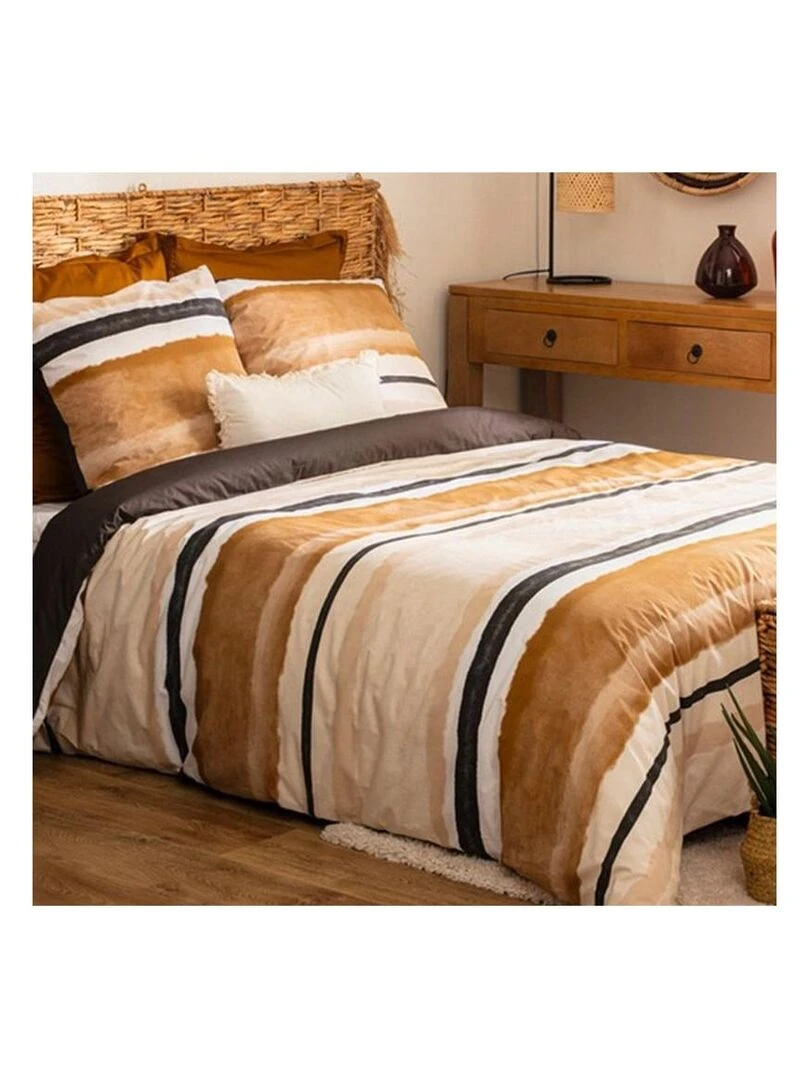 Housse de couette  Hana + taie(s) coton percale 80 fils   Jaune