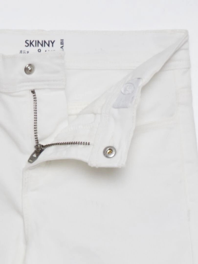 Pantacourt skinny à taille haute   blanc