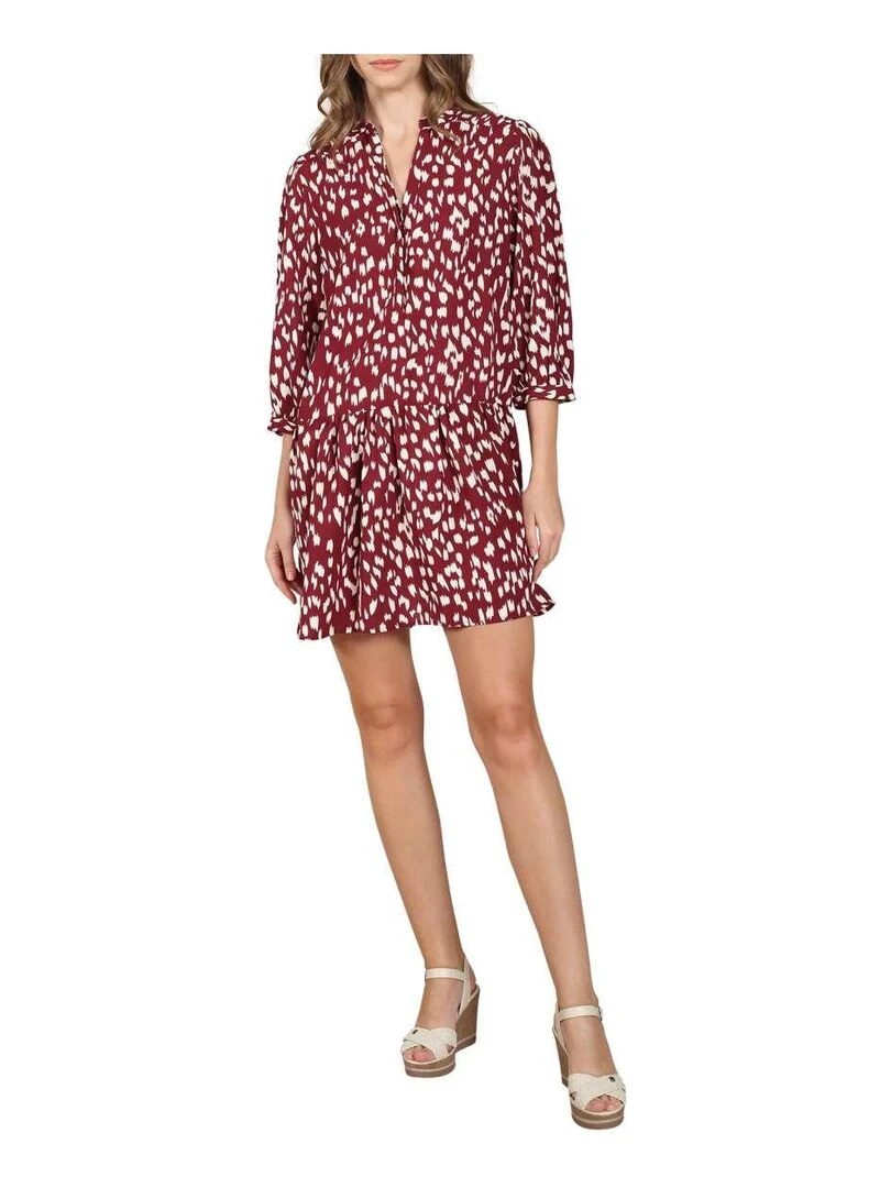 CHATTAWAK Robe courte droite fluide Rouge