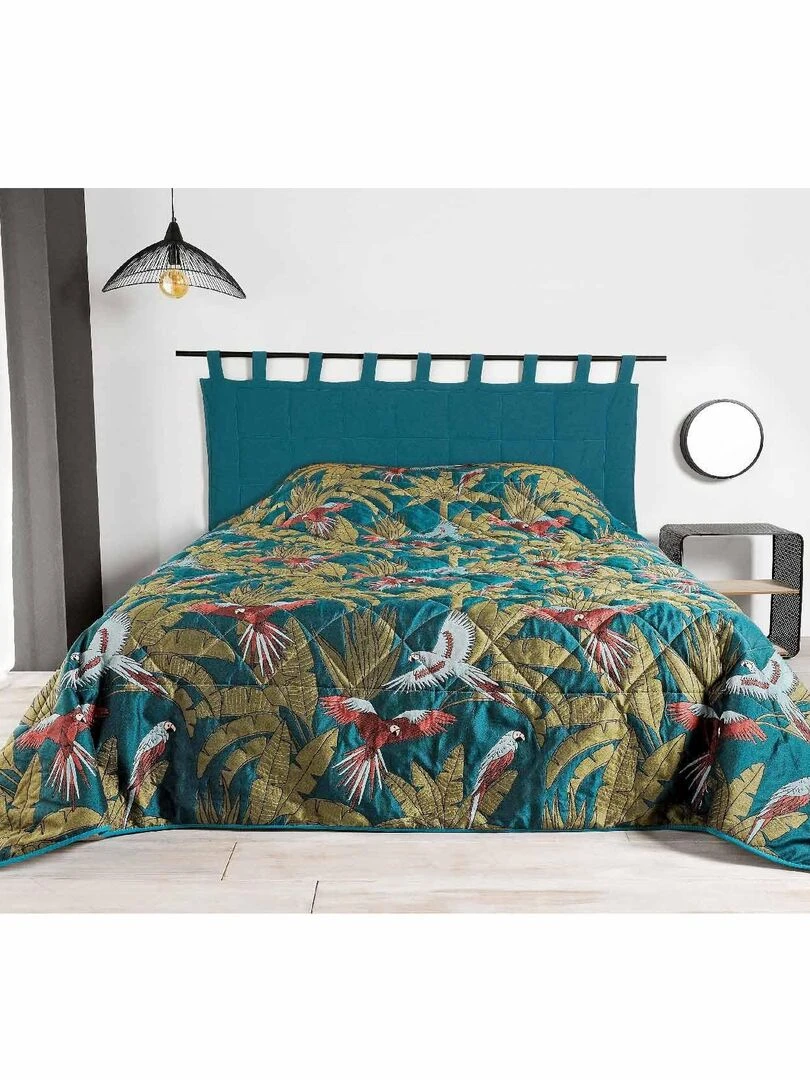 Jeté de lit à jacquard exotique Bleu