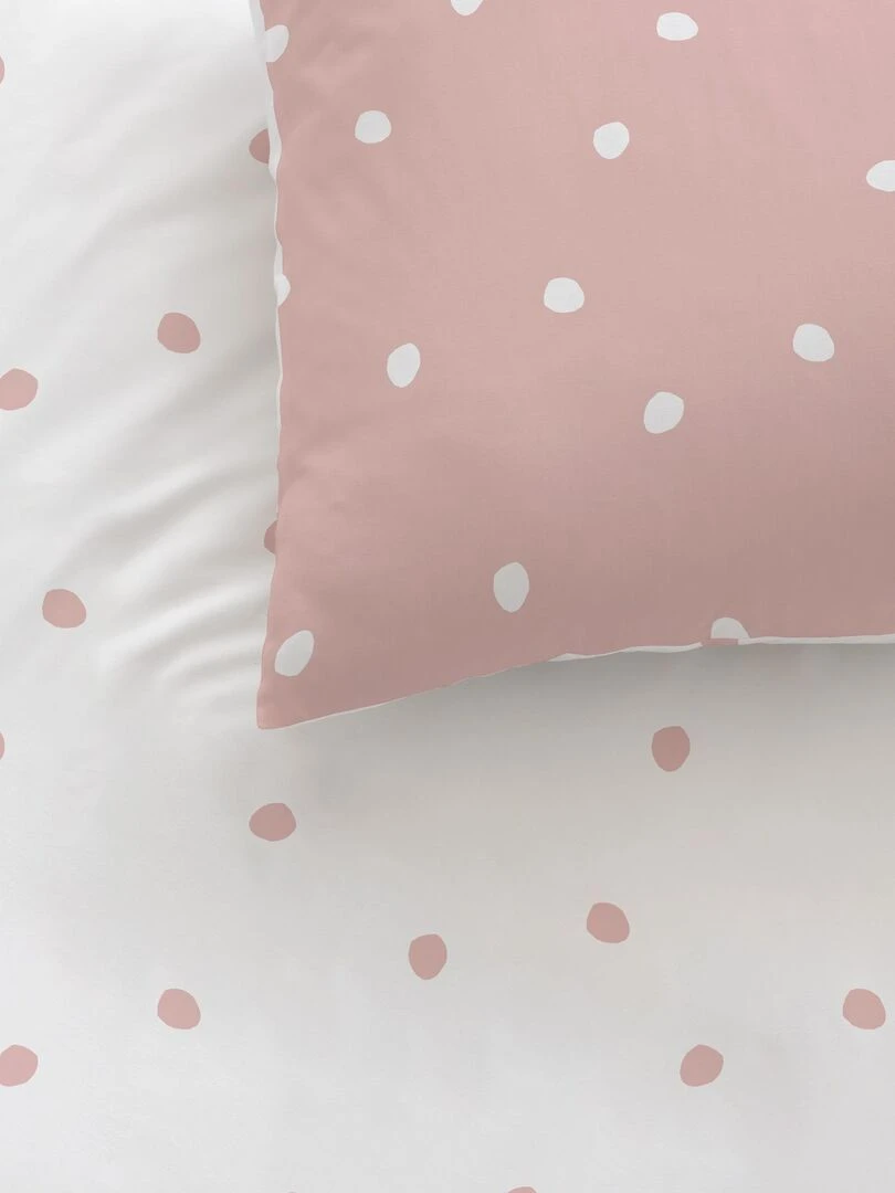 Parure de lit imprimée 100% coton PINK SPOTS Rose