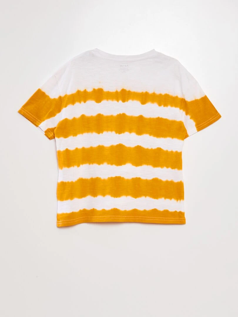 T shirt tye and dye animé   Jaune