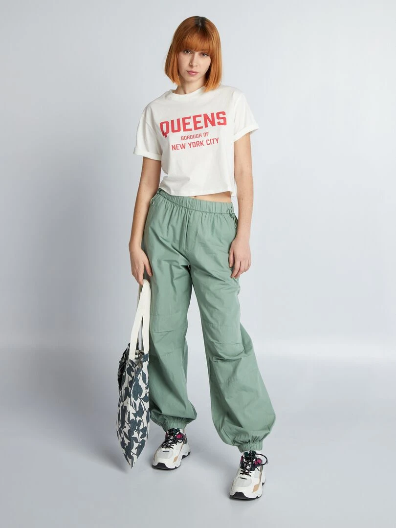Crop top en jersey Blanc