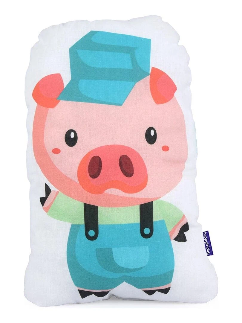 Coussin Piggys "Happyfriday" Blanc