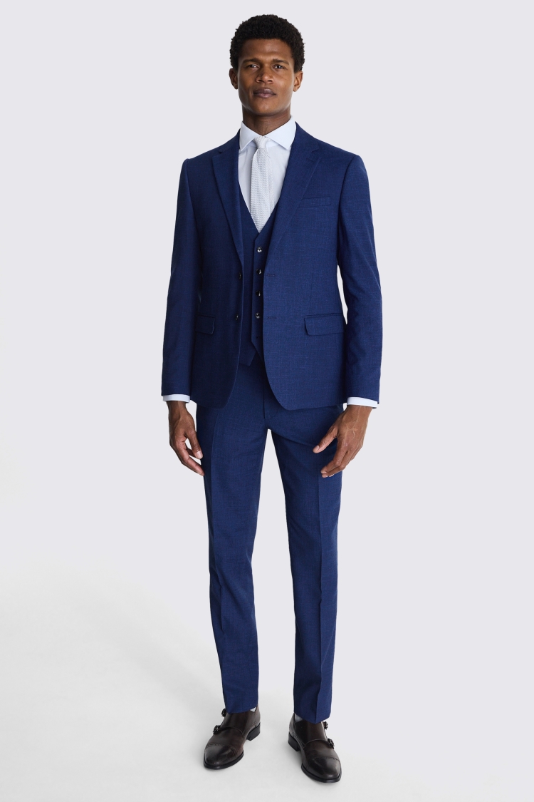 Slim Fit Blue Slub Jacket   Buy Online at Moss