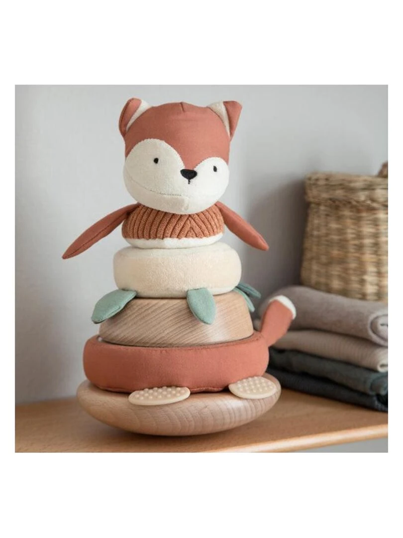 Jouet empilable et inclinable en bois Sparky le Renard   Sebra   Orange
