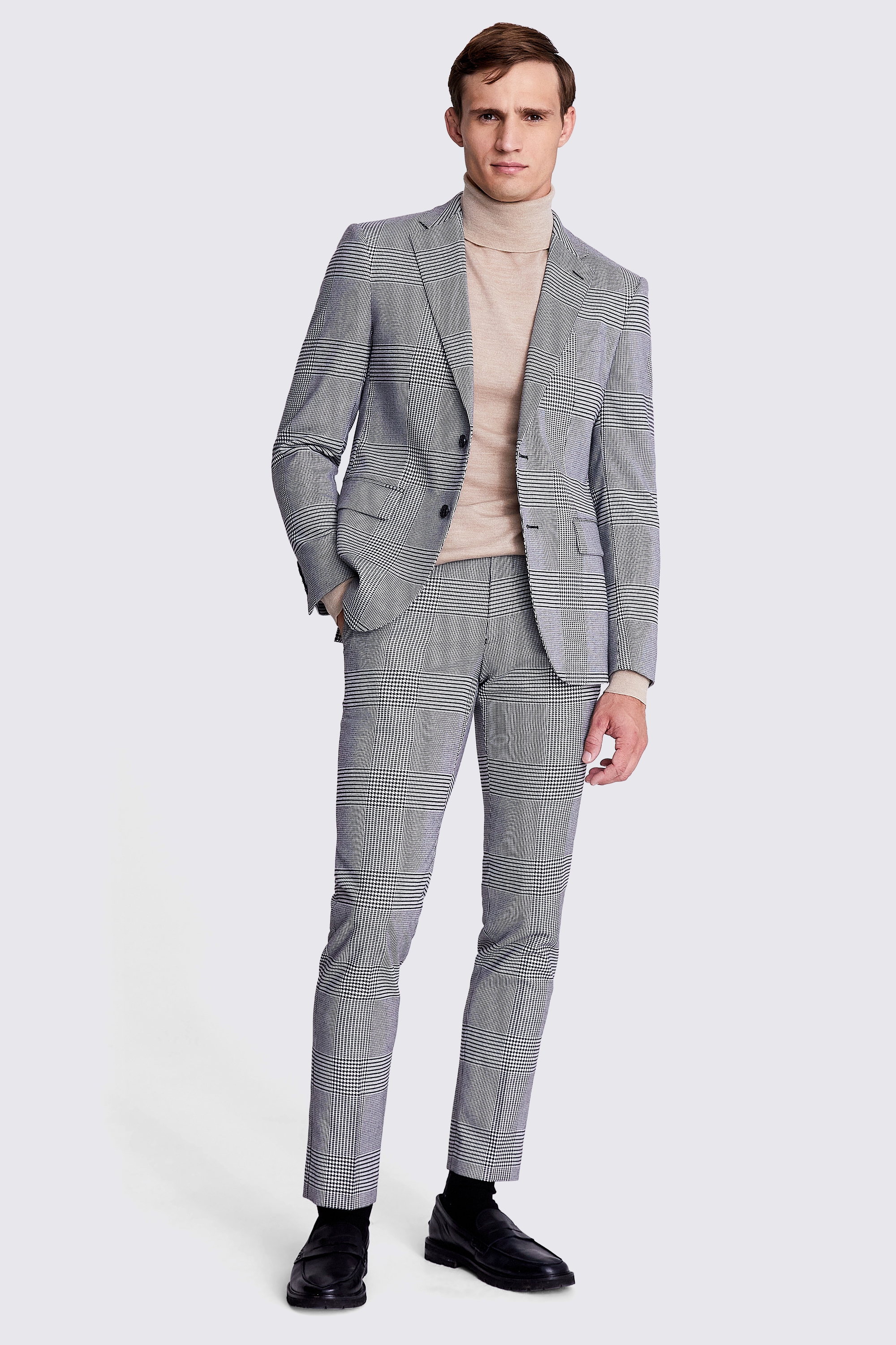 Slim Fit Black and White Check Jacket Buy Online at Moss