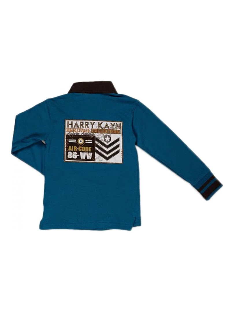 Polo manches longues garçon ECANOPE HARRY KAYN Bleu
