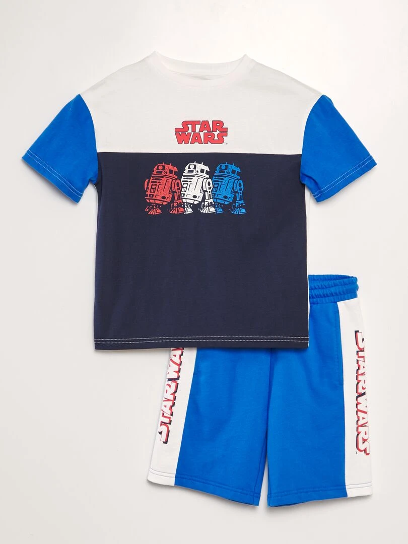 Ensemble tee shirt + short 'Star Wars' Bleu