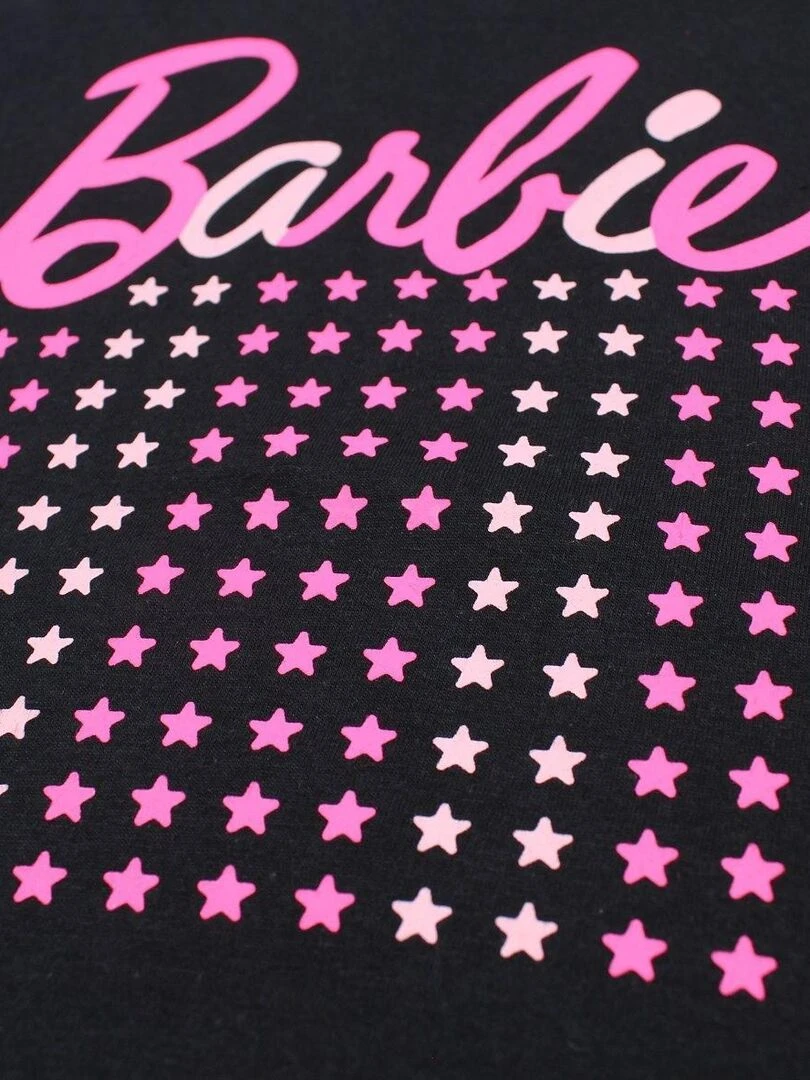 Barbie   Ensemble T shirt short fille Imprimé Barbie   Noir