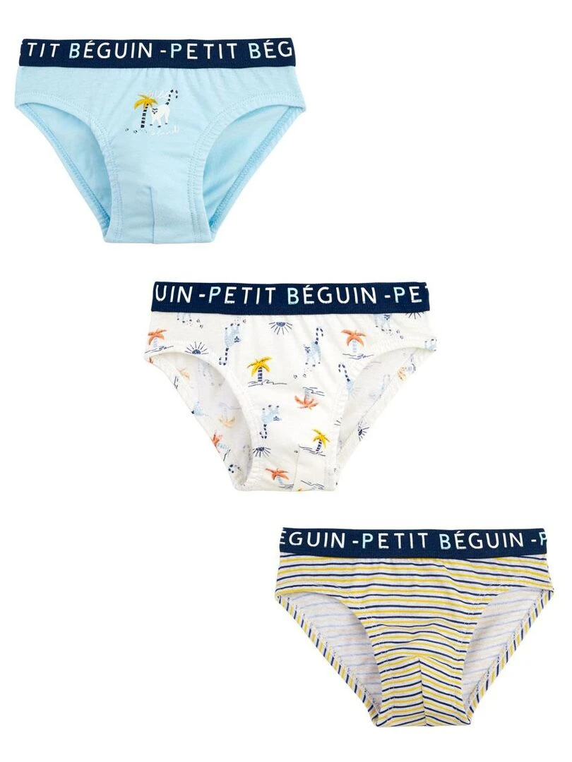 Lot de 3 slips garçon Samuel Bleu