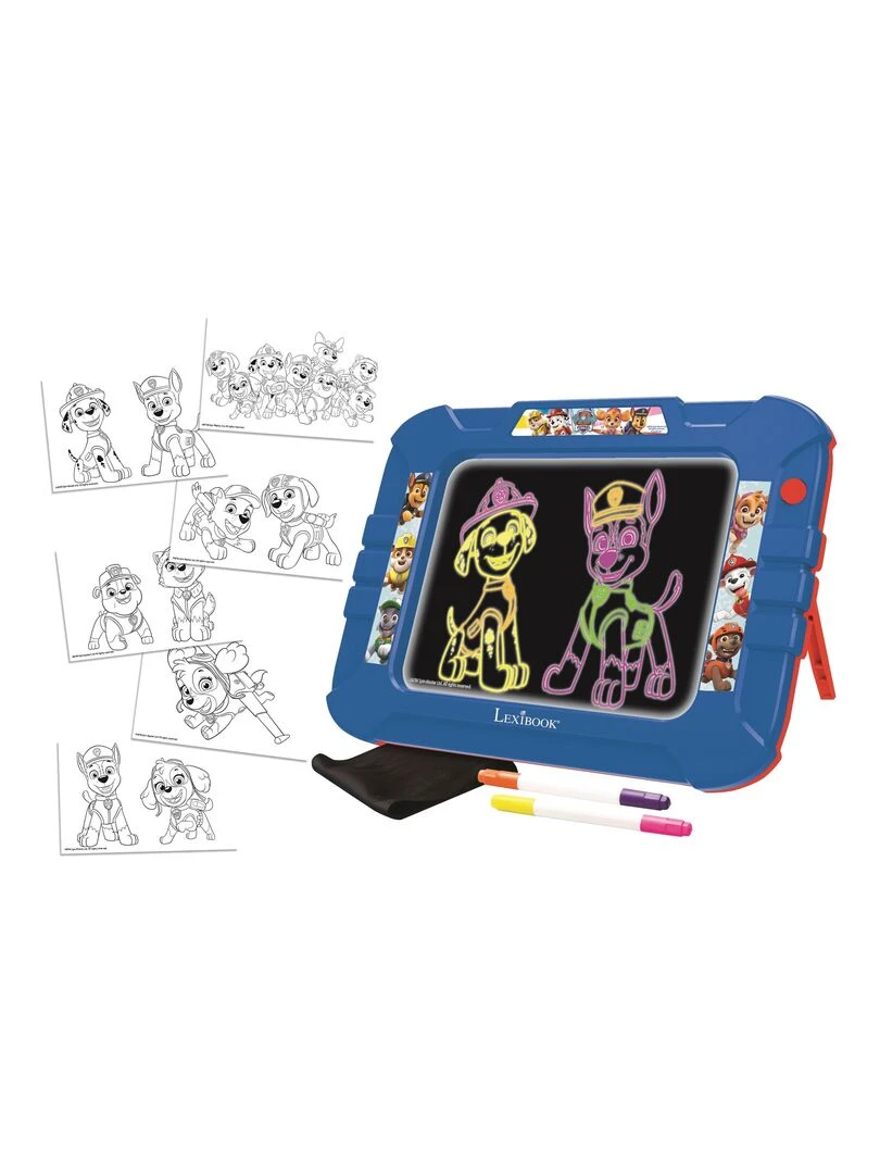 Ardoise À Dessiner Lumineuse Néon Avec Feutres Et Modèles Coloris Pat Patrouille N/A