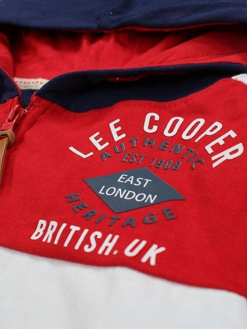 Lee Cooper   Veste garçon imprimé logo en coton   Rouge