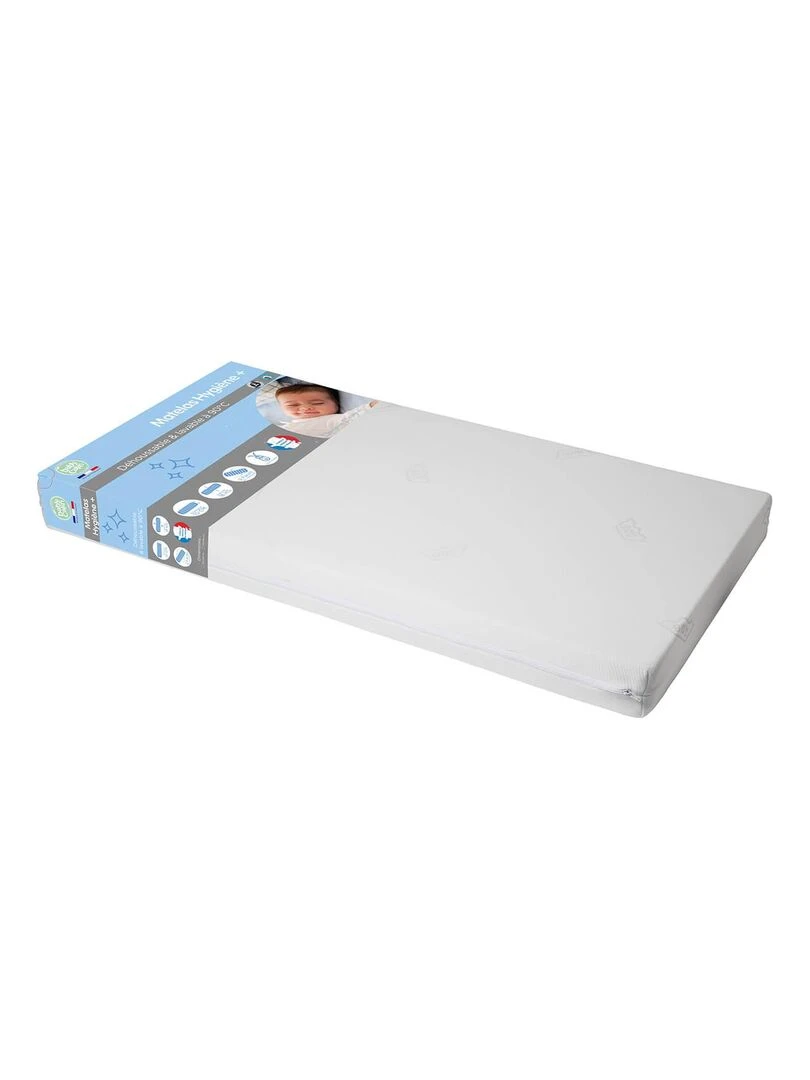 Matelas lit Hygiène Plus déhoussable 70x140 cm Blanc