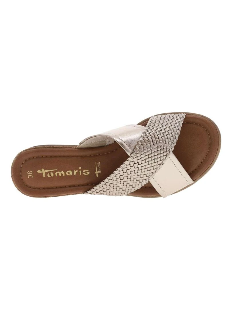 TAMARIS   Mules talon compensé bas   Doré/or