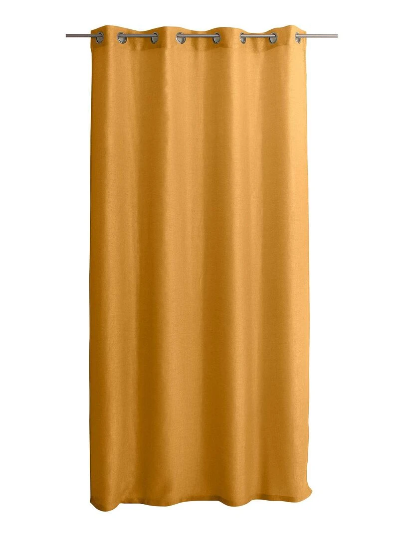 Voilage uni ajouré à œillets   Jaune moutarde