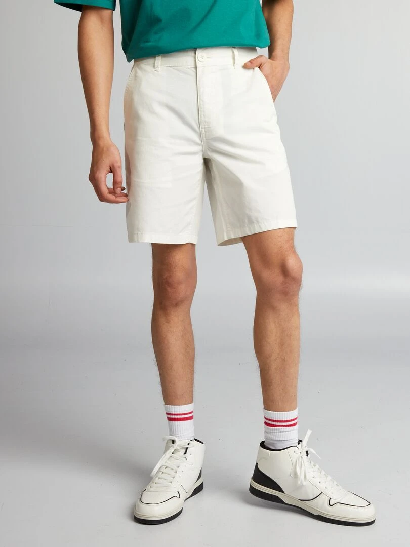 Bermuda chino en twill blanc