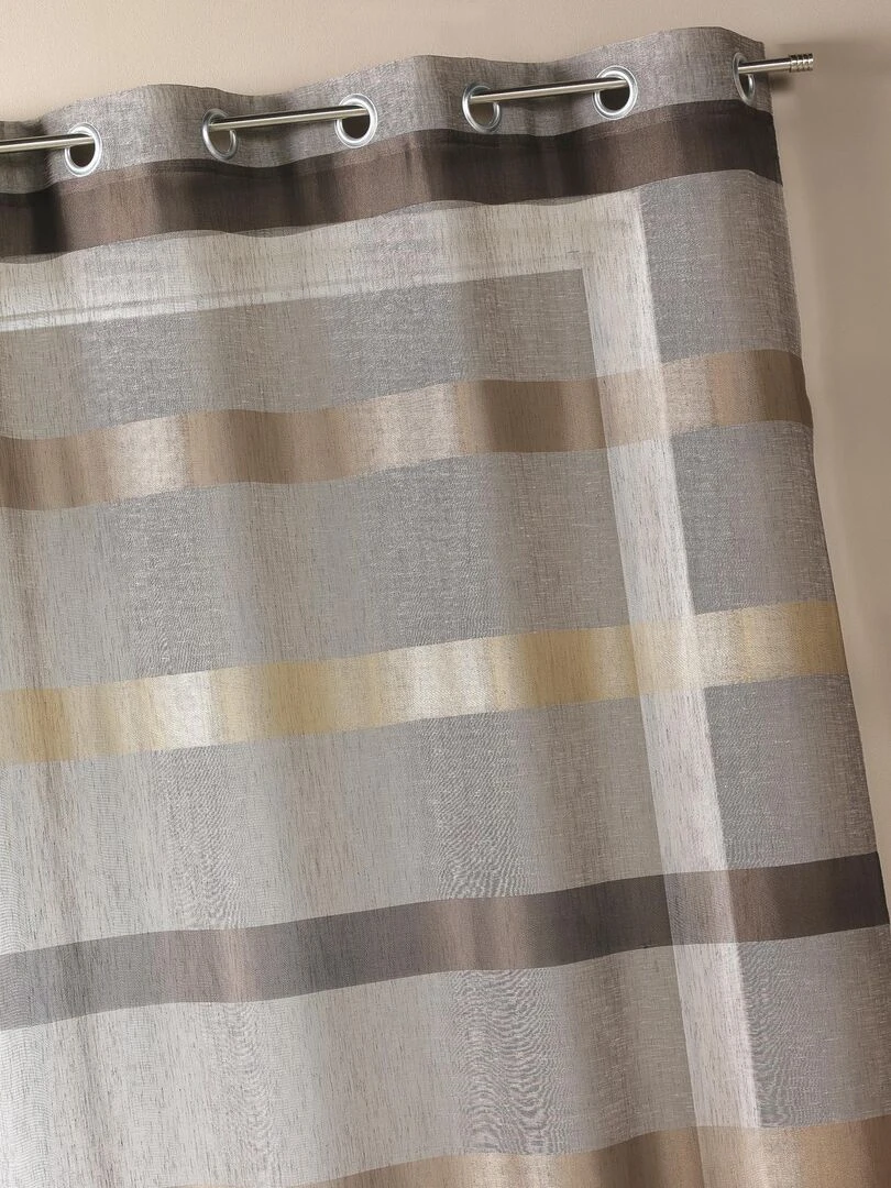 Voilage à rayures horizontales design Taupe