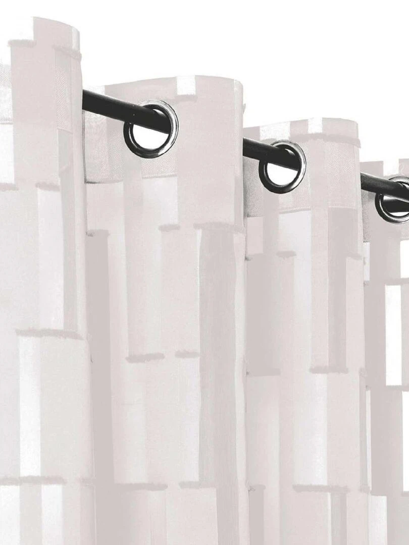 Voilage tamisant transparent et graphique   Blanc