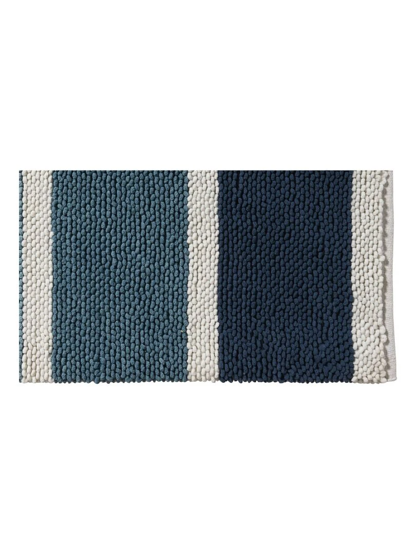 Guy Levasseur   Tapis de bain en polycoton fantaisie bleu   Bleu