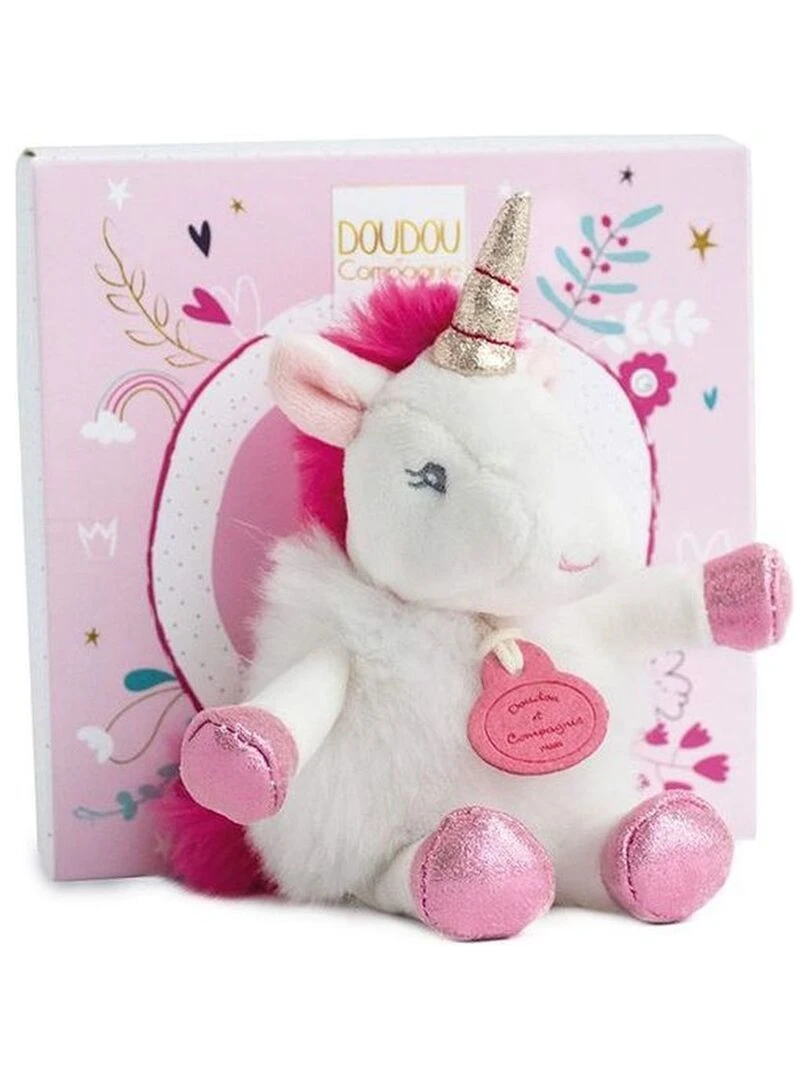 Doudou Doudou et compagnie Licorne Blanc Pantin Les Minizoo Blanc