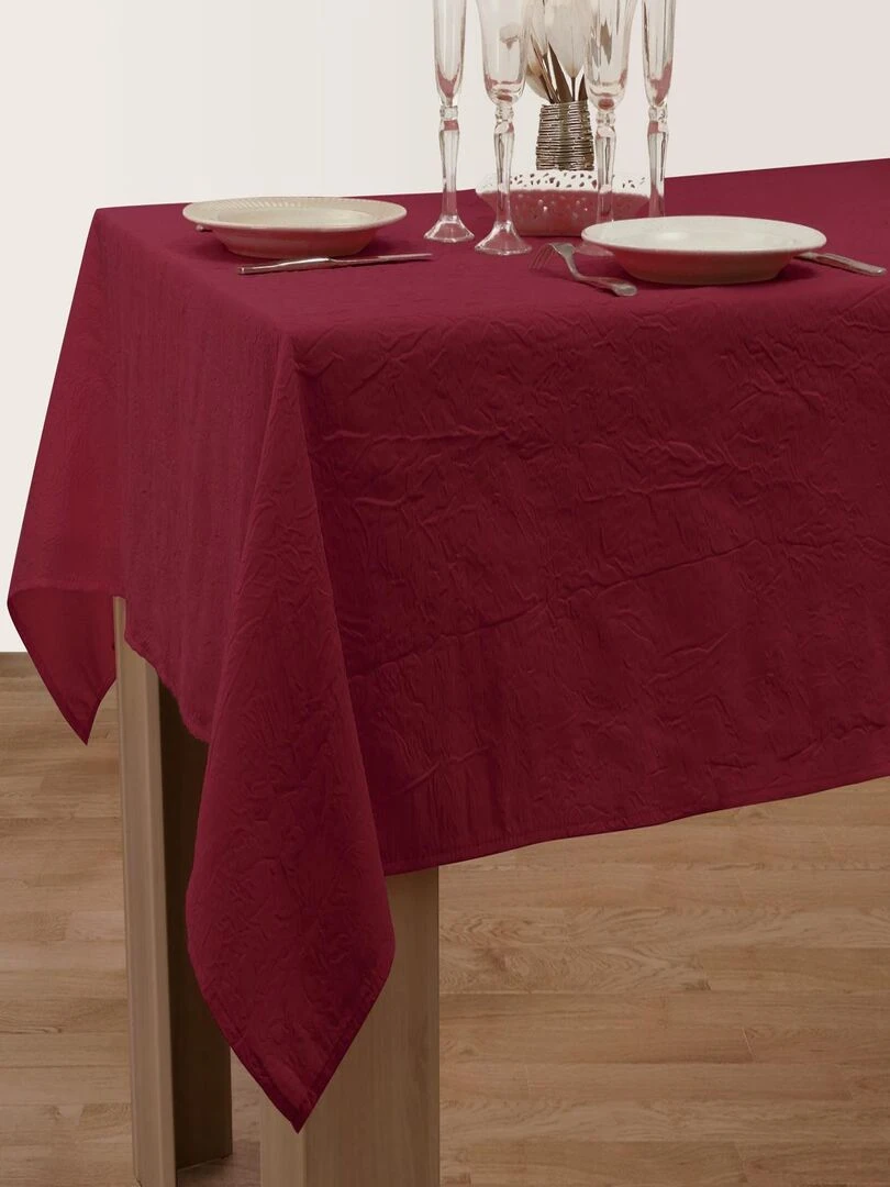 Nappe Anti taches Froissée Bordeaux 150 x 300 cm Bordeaux