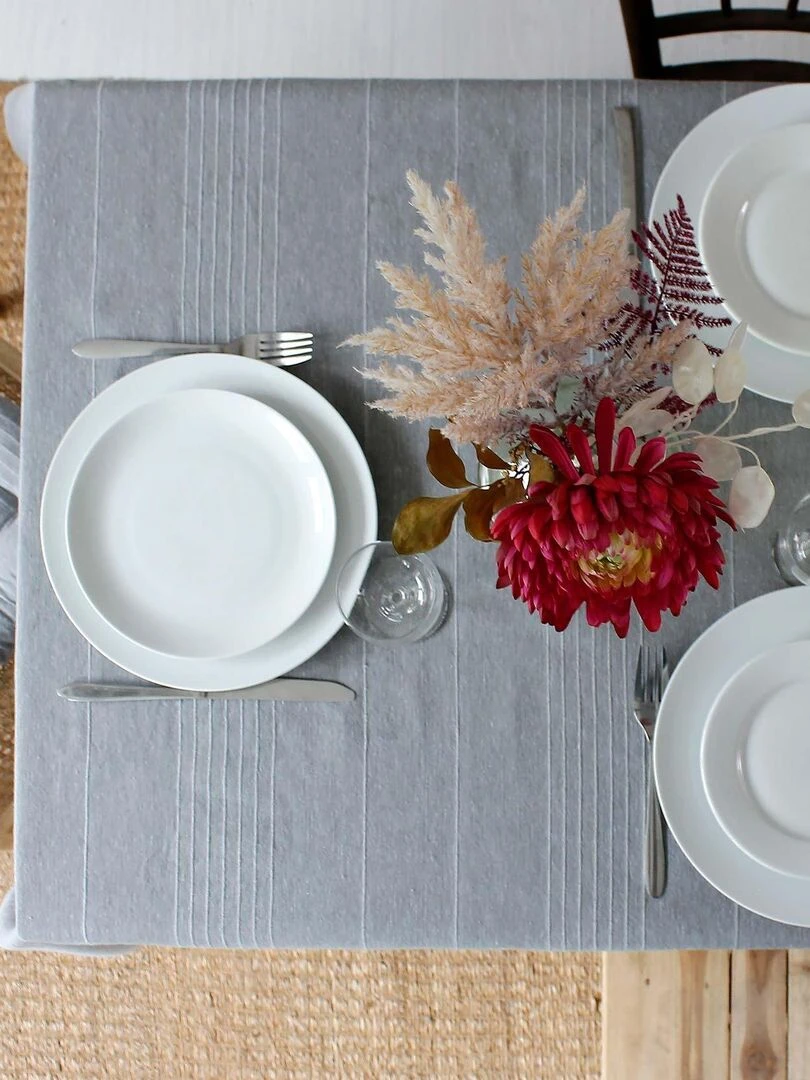 Nappe tendance en coton recyclé Gris clair