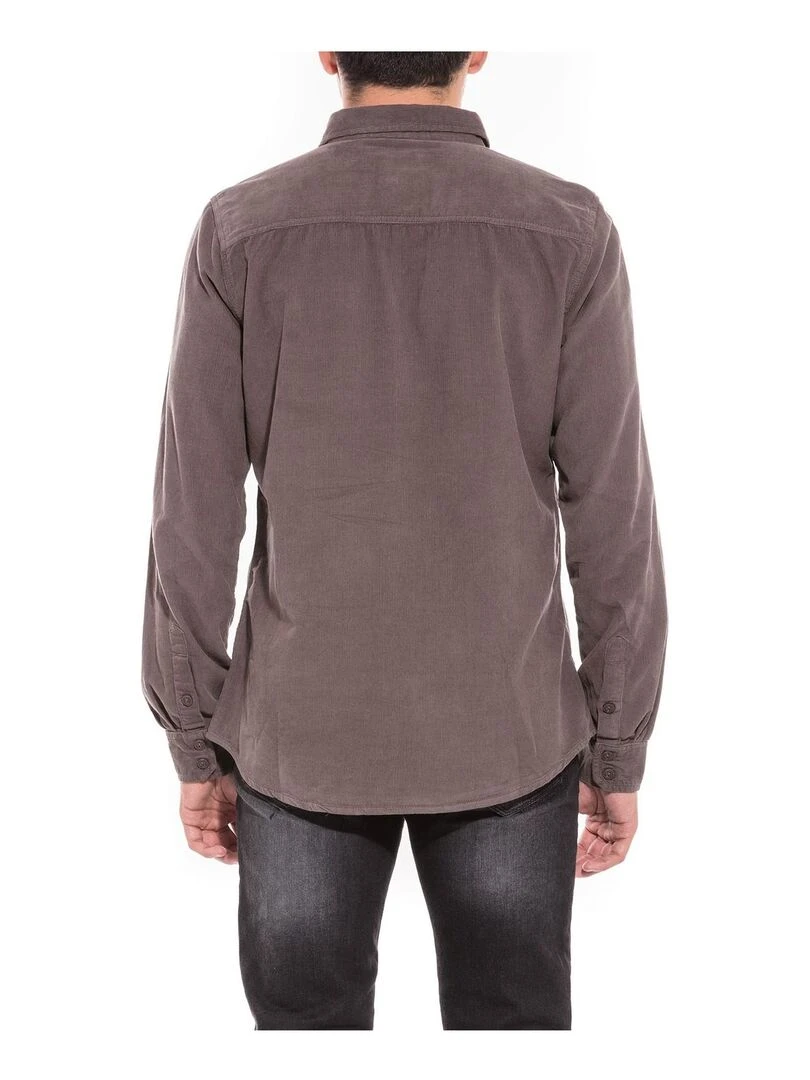 Chemise manches longues velours TOWEN Kaki