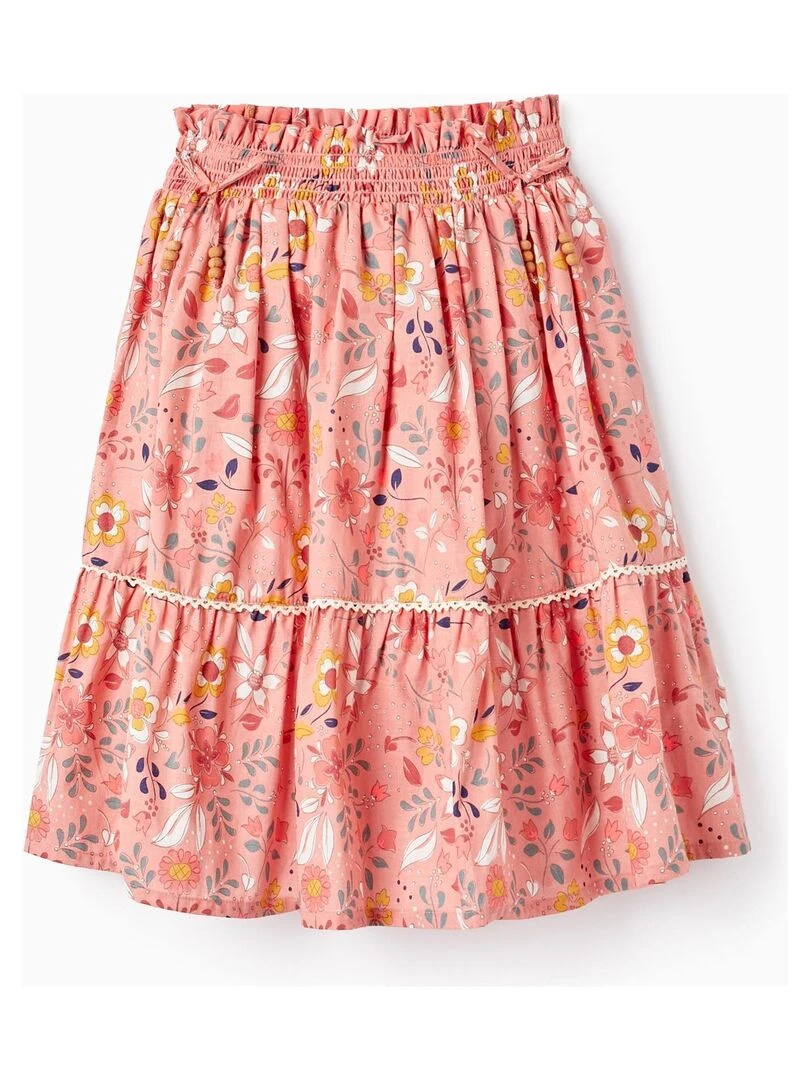Jupe En Coton À Motif Floral Pour Fille Orange clair