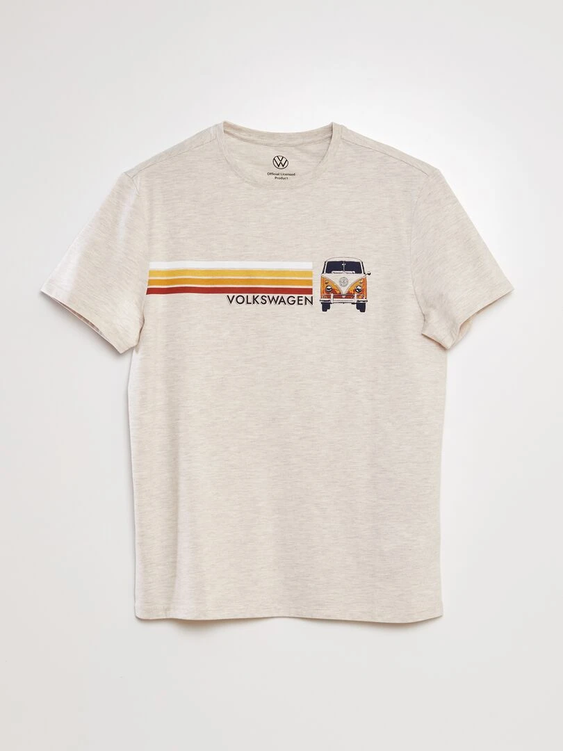 Tee shirt imprimé 'Volkswagen' Beige chiné