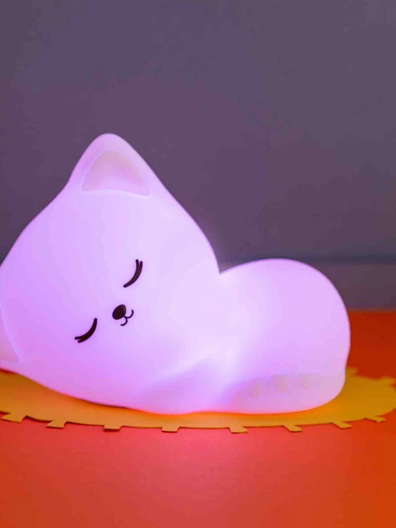 Veilleuse lumineuse tactile en silicone  Chaton   Blanc