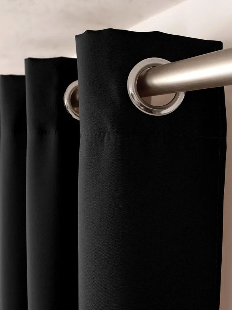 Rideau à œillets 140x240 Zoé noir   Noir