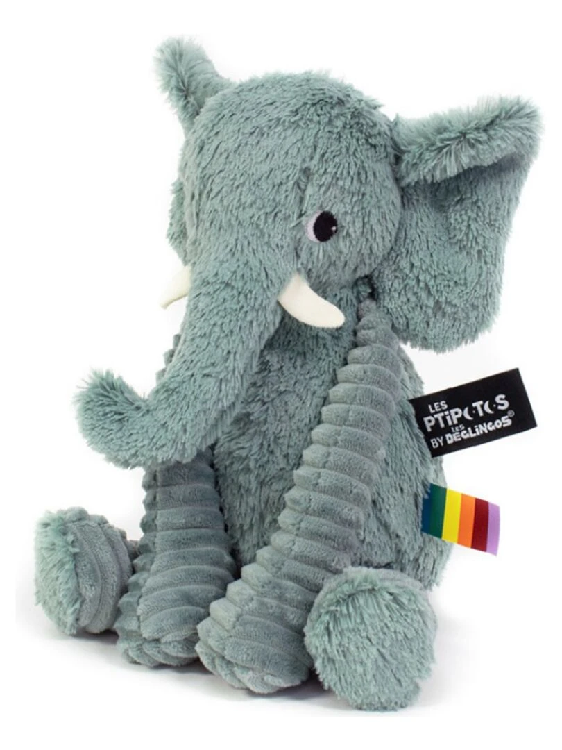 Peluche Les Ptipotos Dimoitou l'éléphant vert (26 cm)   Vert