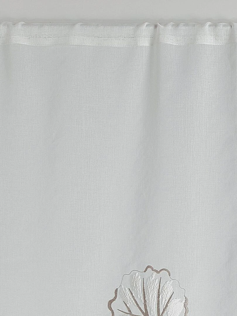 Paire de vitrages au style floral   Blanc