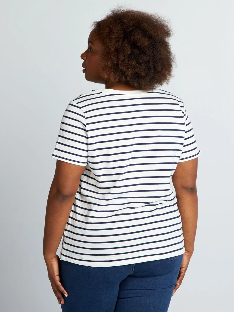 Tee shirt en coton avec imprimé   Marinière