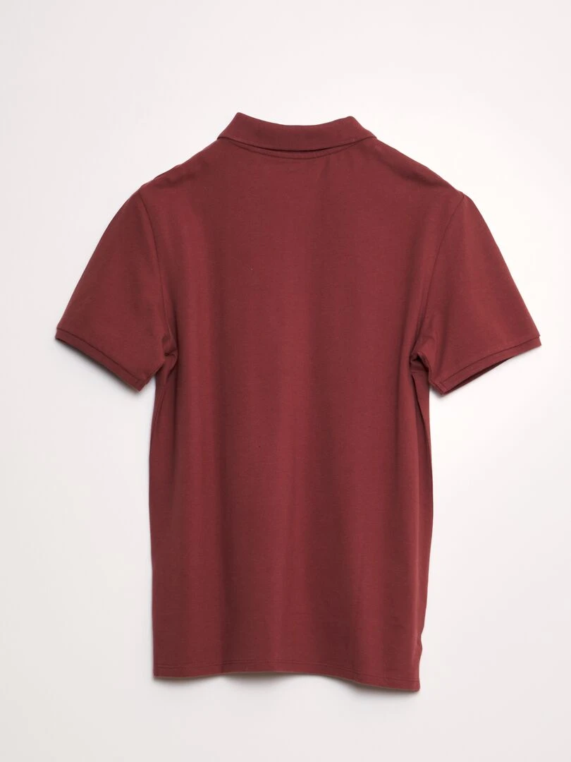 Polo en piqué de coton   rouge brique