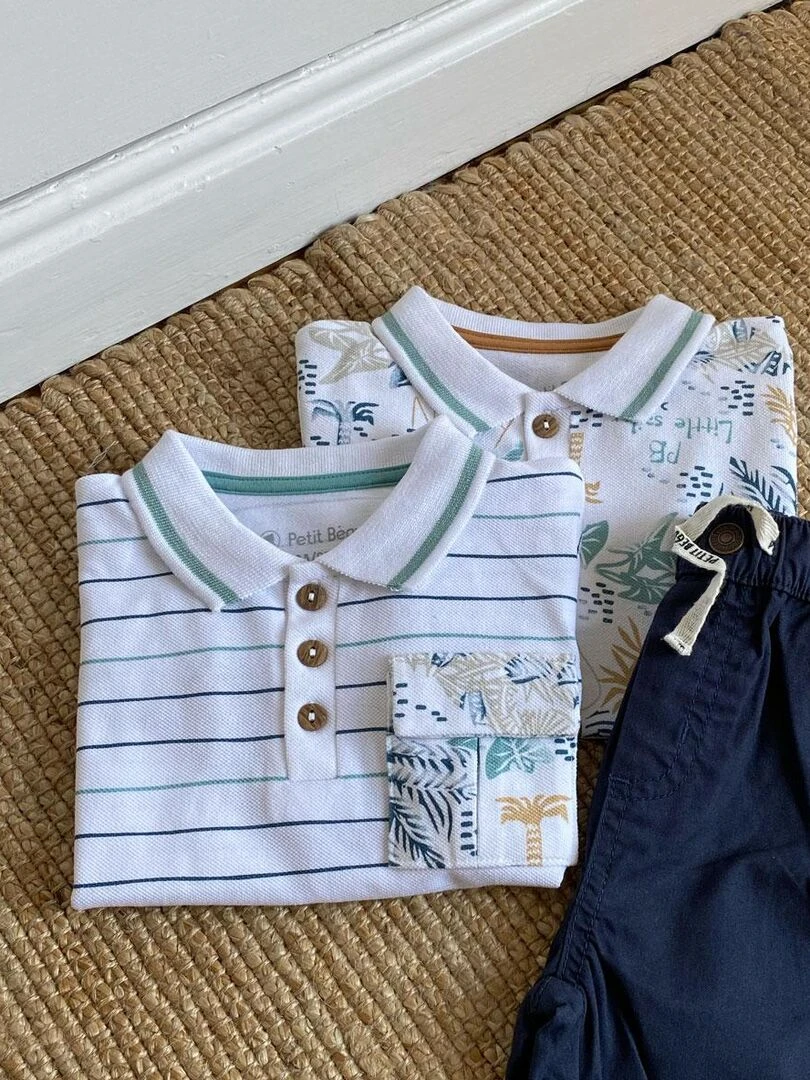 Polo garçon Bambao   Blanc