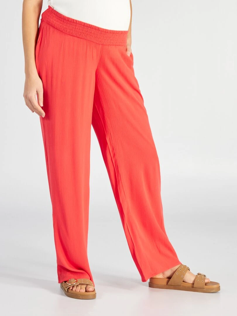 Pantalon grossesse large et fluide   Rouge