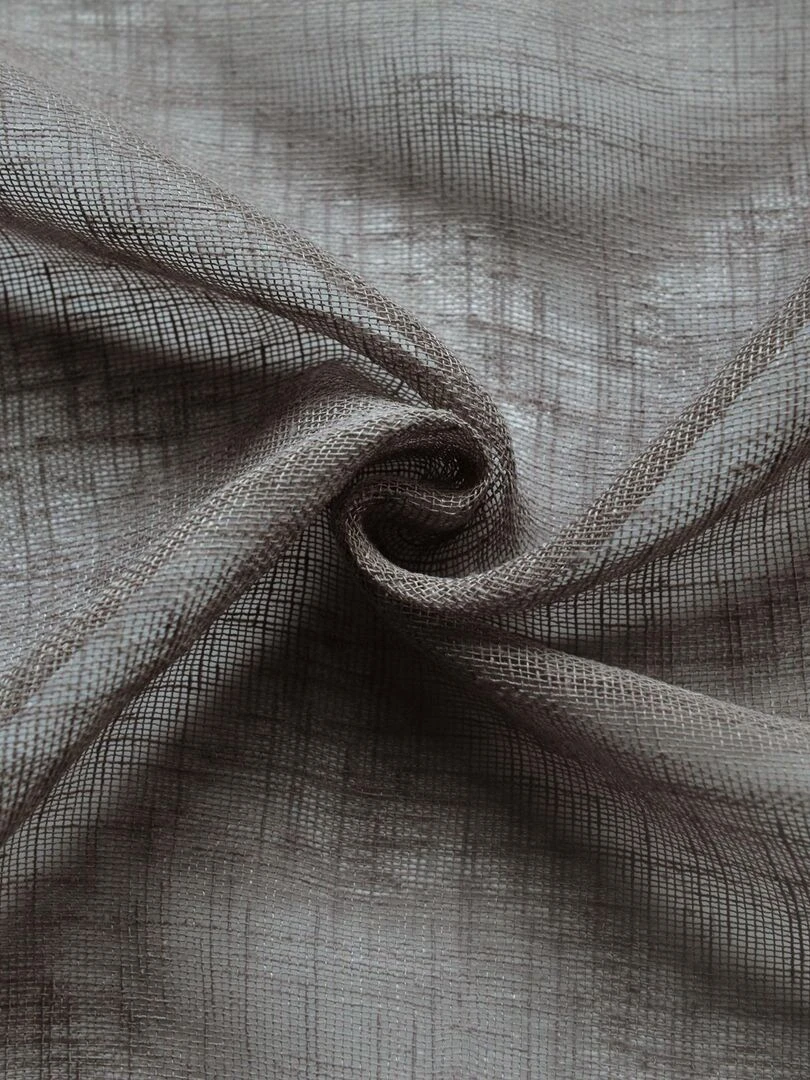 Voilage traditionnel en étamine unie       Effet lin   Taupe