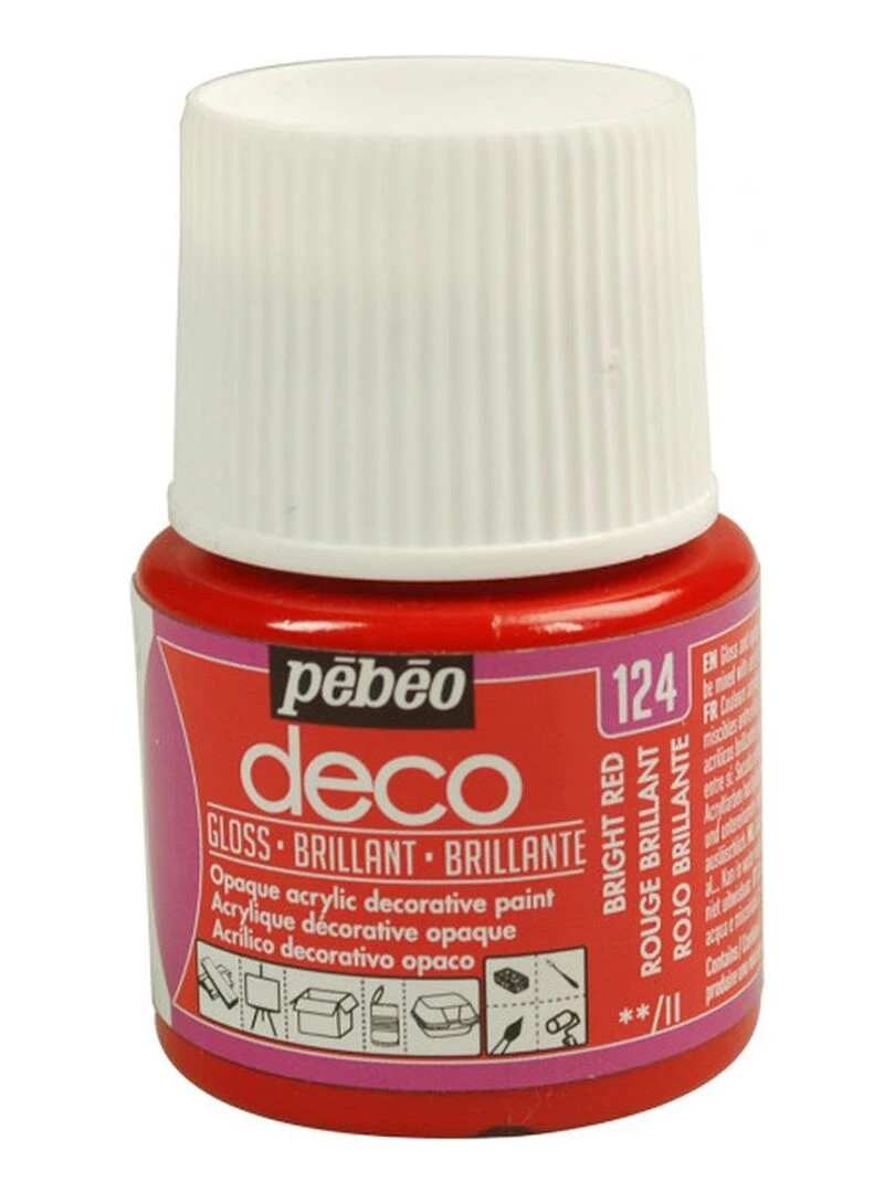 Peinture acrylique opaque brillante Rouge brillant 45 ml N/A