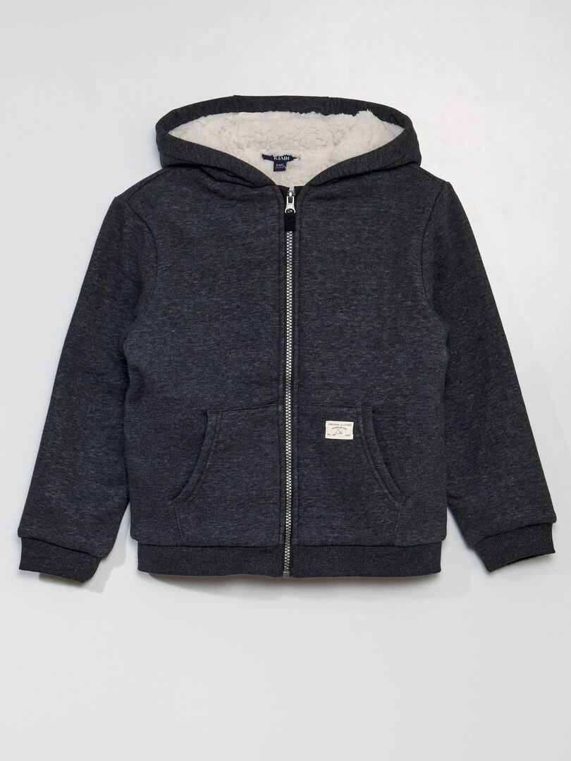 Sweat zippée avec capuche Gris foncé