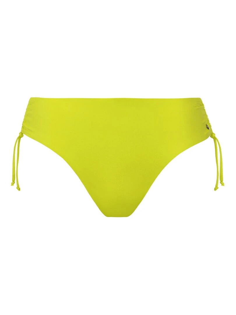 Bas maillot slip de bain taille haute côtés réglables Palma   Vert