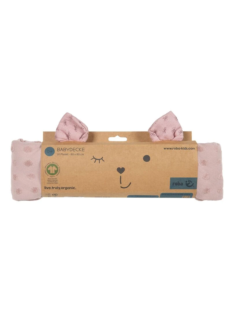 ROBA Couverture Bébé Bio "Lil Planet"   80 x 80 cm   Rose   Rose