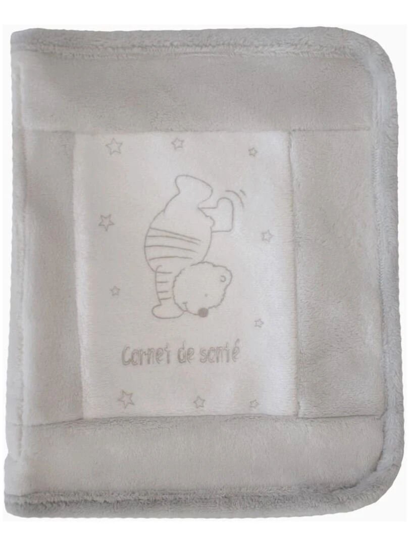 Protège carnet de santé "DOUX CALIN" Les Chatounets Blanc Gris
