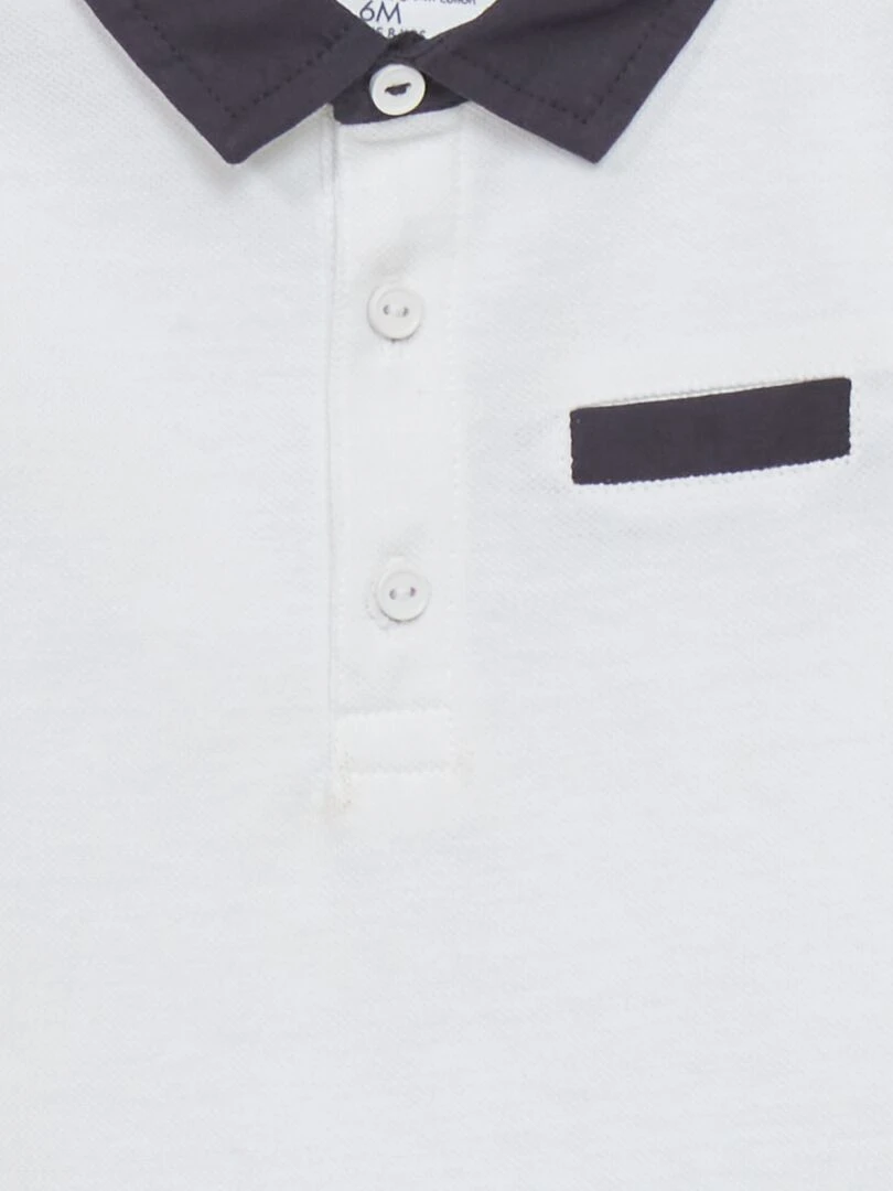 Body esprit polo en maille piquée blanc