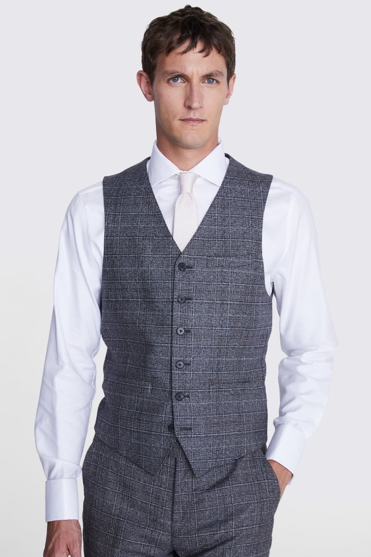 Italian Slim Fit Grey Check Jacket    Buy Online at Moss