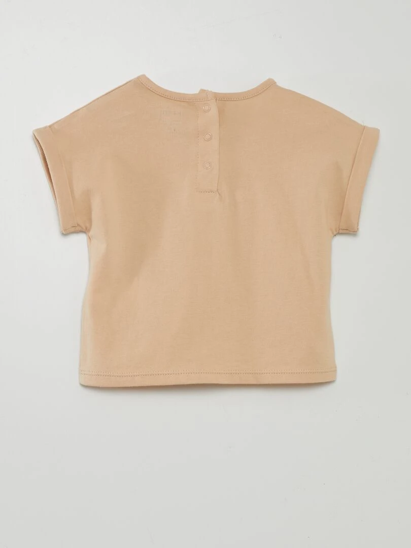 Ensemble tee shirt + pantalon paperbag   Beige