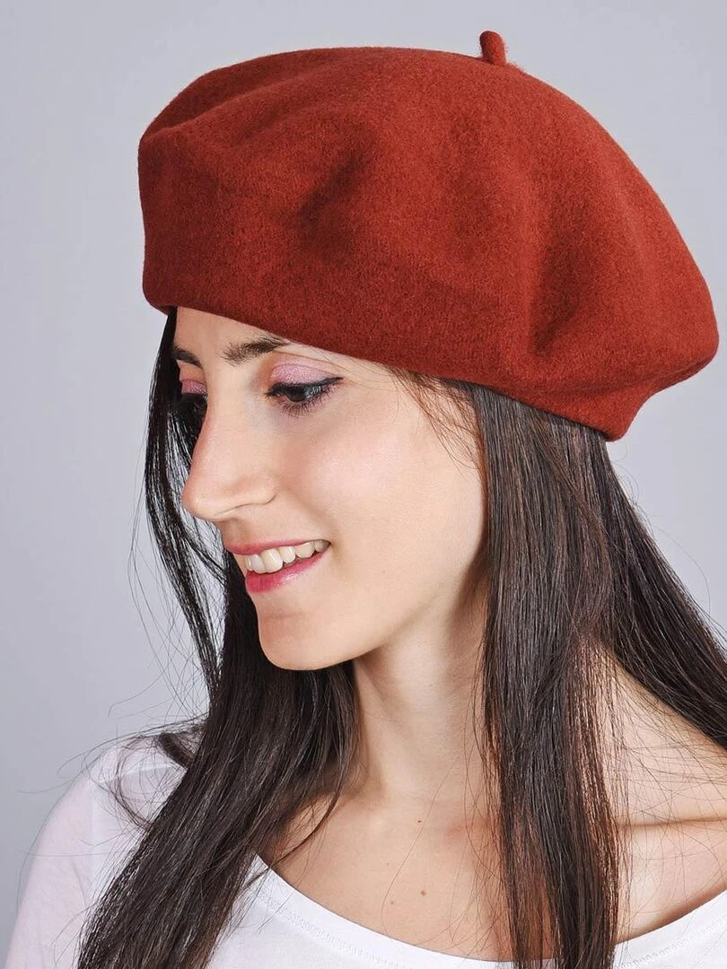 Béret Feutre de Laine Yva Made in UE Rouge brique