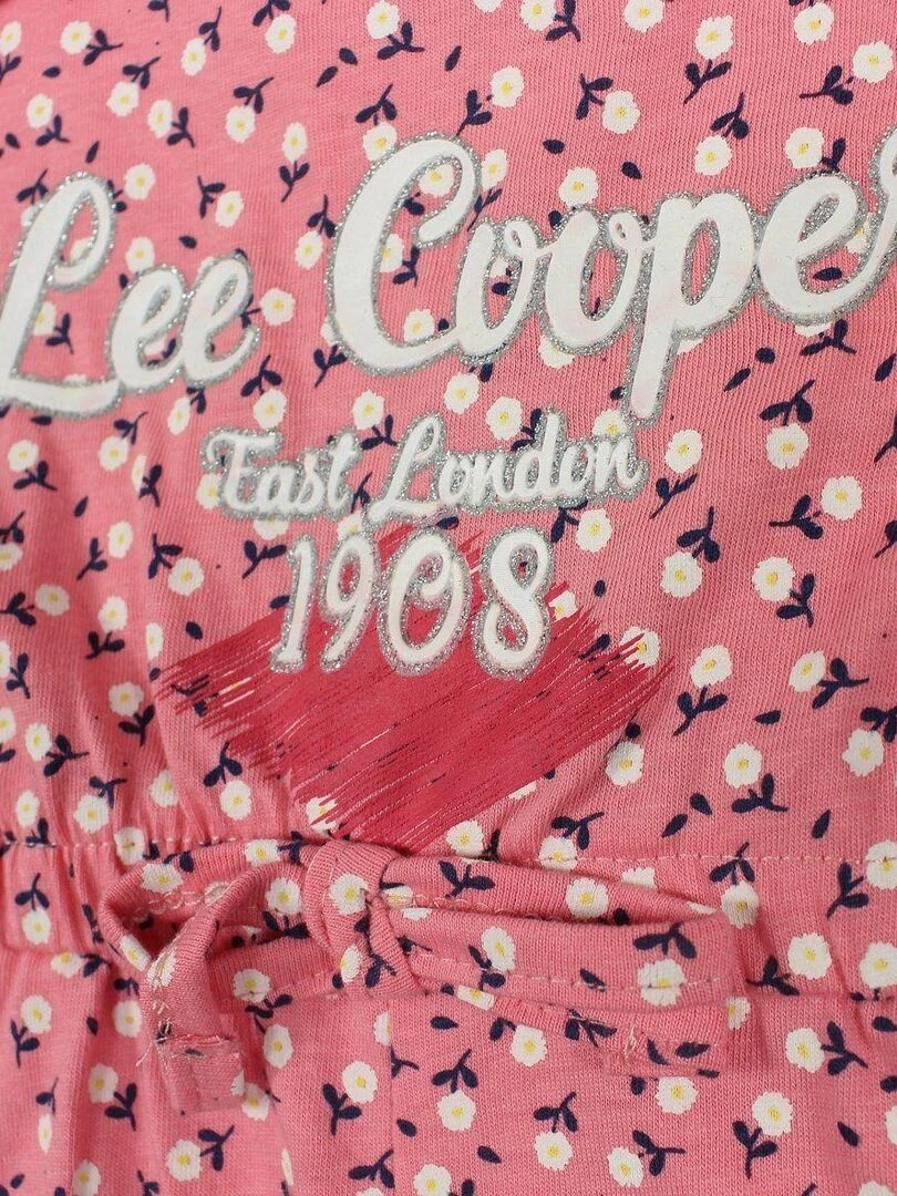 Lee Cooper   Combishort fille imprimé Lee Cooper en coton   Rose